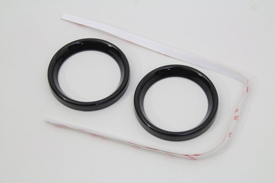 HARLEY 2 inch Gauge Bezel Cover Kit with a Black Finish Fits 1986-2013 FLH,   1986-2013 FLHX,   1986
