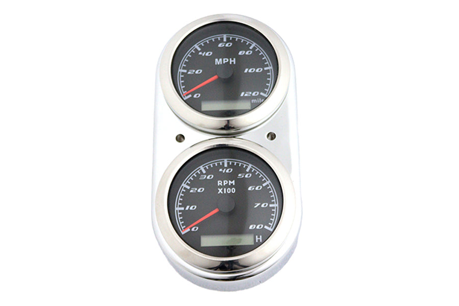 HARLEY GPS Tachometer und Tacho Armaturenbrett-Kit Chrom Passend für 1991-2008 FXD, 1978-1985 FXE, 1988-19
