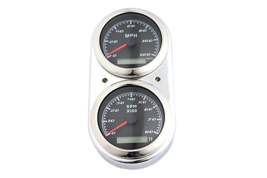 ハーレー GPS スピードメーター タコメーター ダッシュキット クローム 1991-2008 FXD、1978-1985 FXE、1988-19 対応