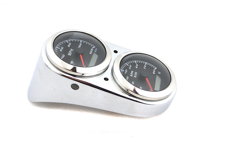 HARLEY GPS Tachometer und Tacho Armaturenbrett-Kit Chrom Passend für 1991-2008 FXD, 1978-1985 FXE, 1988-19
