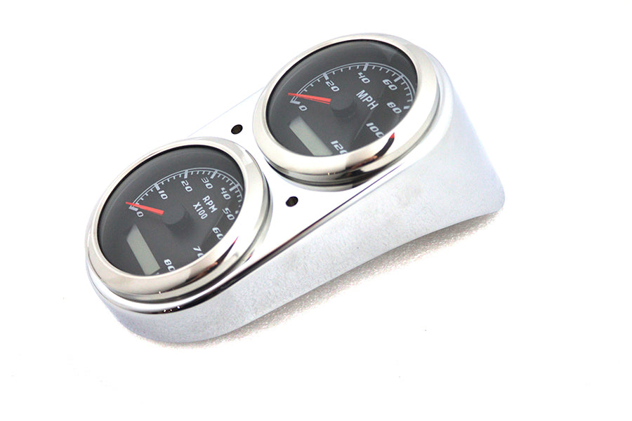HARLEY GPS Tachometer und Tacho Armaturenbrett-Kit Chrom Passend für 1991-2008 FXD, 1978-1985 FXE, 1988-19