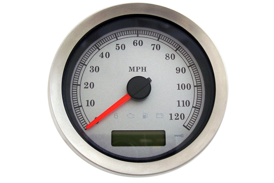 HARLEY 4 Zoll elektronische Tachometer-Baugruppe Silber Passend für 2004-2011 FXD, 2004-2013 XL, 2004-2013