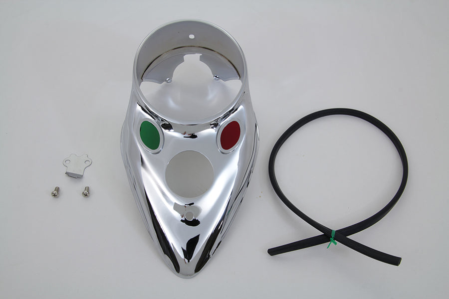HARLEY Chrom-Cateye-Armaturenbrettblende passend für 1939-1946 EL, 1941-1946 FL, 1942-1946 W,