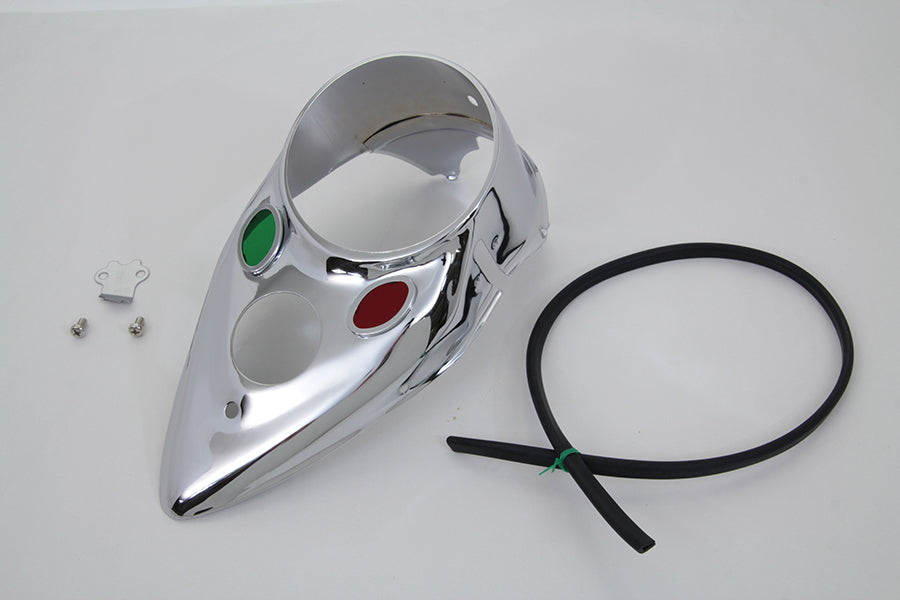 HARLEY Chrom-Cateye-Armaturenbrettblende passend für 1939-1946 EL, 1941-1946 FL, 1942-1946 W,