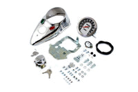 HARLEY Chrome Cateye Armaturenbrett-Kit mit 1:1 Übersetzungsverhältnis-Tachometer passend für 1968-1984 FL,