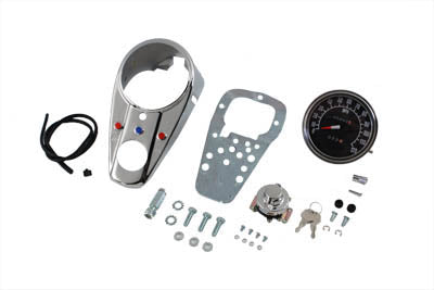HARLEY Chrom-Dreifach-Armaturenbrett-Kit mit 1:1-Tachometer passend für 1968-1984 FL, 1984-1995 F
