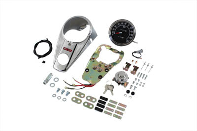 HARLEY Chrom-Armaturenbrett-Set mit zwei Lichtern und Tachometer im Verhältnis 2:1, passend für 1948–1967 FL, 1980–1983 FX,