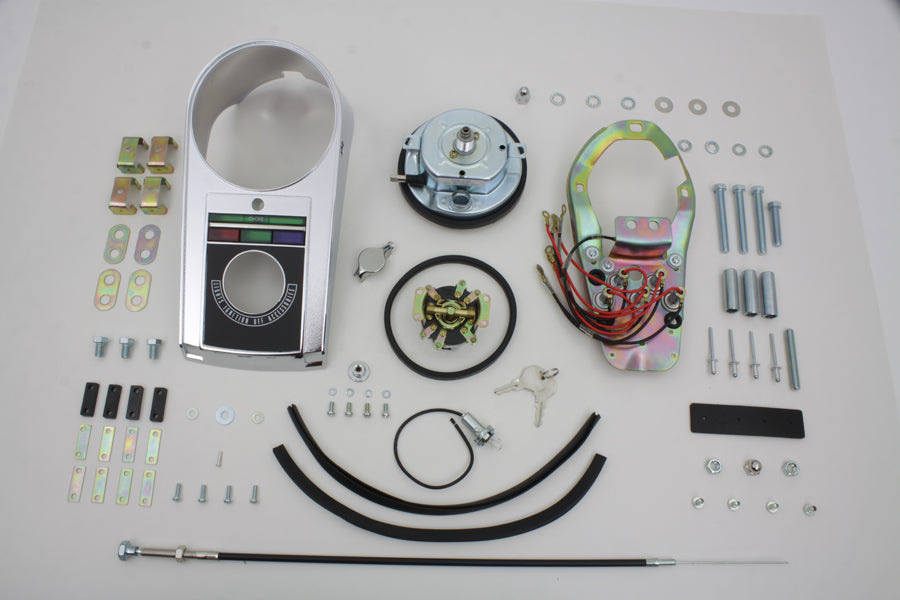HARLEY Chrome-Guss-Armaturenbrett-Kit mit 2:1-Tacho passend für 1948-1967 FL, 1980-1983 FX,