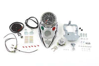 HARLEY Chrome Cateye Armaturenbrett-Kit mit Mehrbereichs-Tachometer passend für 1968-1984 FLH, 1983-1986 F