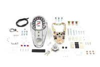 HARLEY Chrom-Drei-Leuchten-Armaturenbrett-Abdeckungssatz mit 2240:60 Verhältnis Tachometer Passend für 1984-1995 FXST, 1983-1986