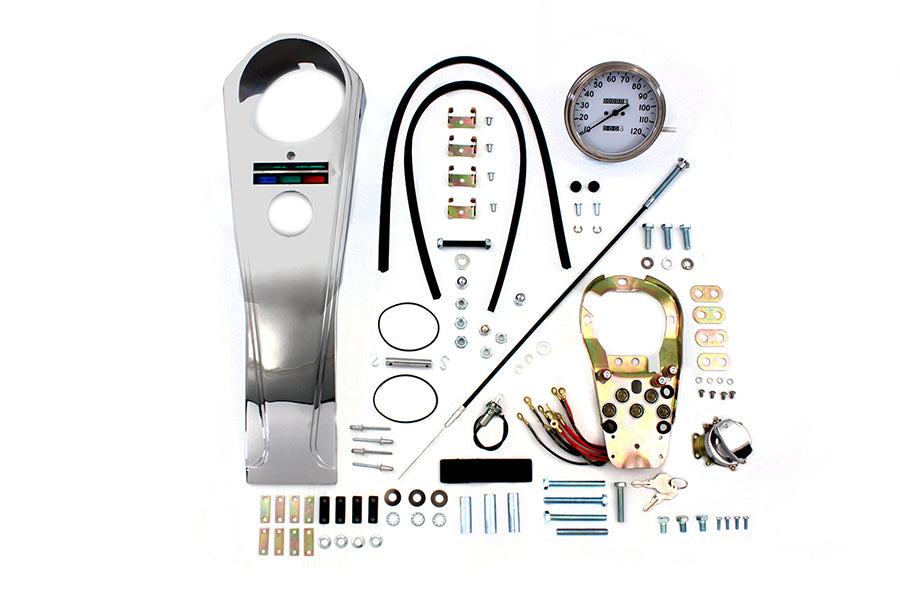 HARLEY Long Rider Style Dash-Kit mit 2:1 Tachometer, passend für 1948-1967 FL, 1980-1983 FX,