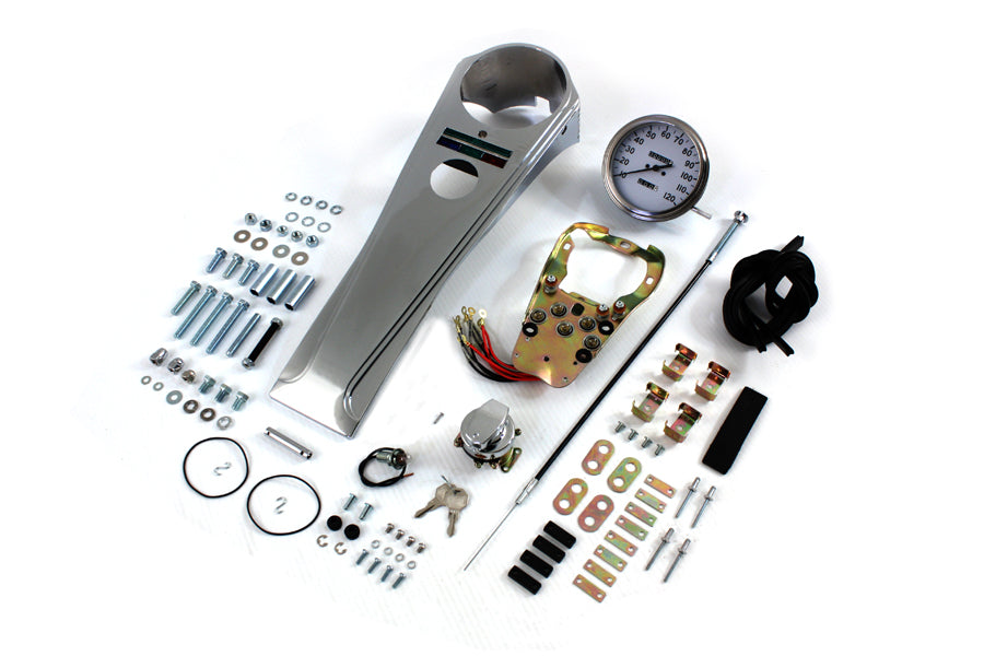 HARLEY Long Rider Style Dash-Kit mit 2:1 Tachometer, passend für 1948-1967 FL, 1980-1983 FX,
