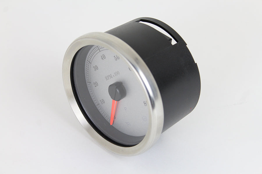 HARLEY 4 inch Silver Electronic Tachometer Fits 2004-2013 XL,   2004-2013 FLHT,   2004-2011 FXD,   2