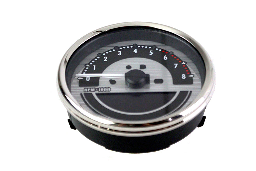 HARLEY AEE 5 Zoll Dakota Style Tachometer Silber Passend für 2004-2013 FLHR, 2004-2013 FLST, 2004-2013