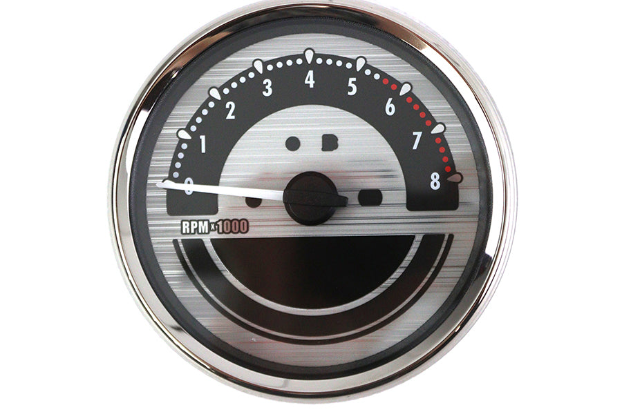 HARLEY AEE 5 Zoll Dakota Style Tachometer Silber Passend für 2004-2013 FLHR, 2004-2013 FLST, 2004-2013