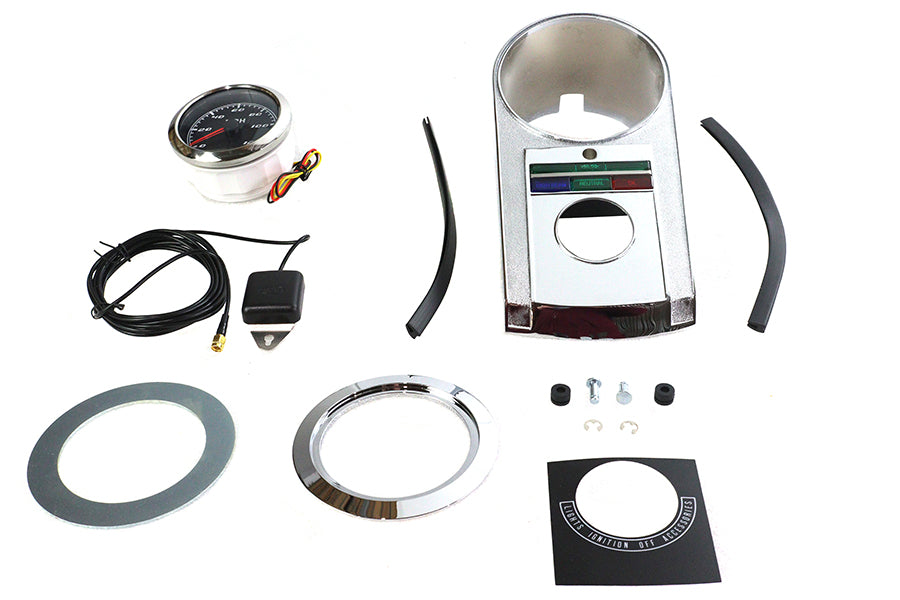 HARLEY 85mm GPS Tacho Kit Chrom Passend für 1968-1984 FL, 1980-1986 FXDWG, 1984-1990 FXST, 198