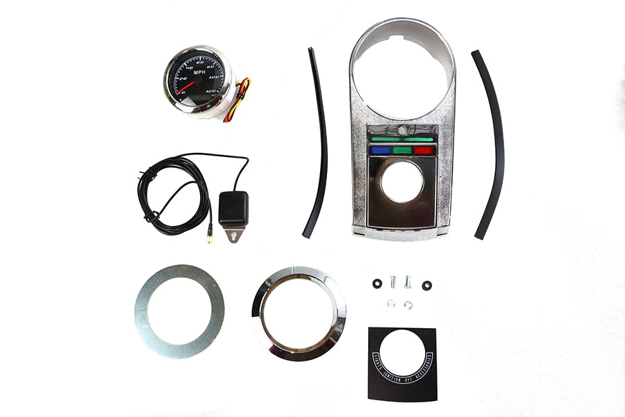 HARLEY 85mm GPS Tacho Kit Chrom Passend für 1968-1984 FL, 1980-1986 FXDWG, 1984-1990 FXST, 198