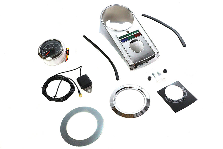 HARLEY 85mm GPS Tacho Kit Chrom Passend für 1968-1984 FL, 1980-1986 FXDWG, 1984-1990 FXST, 198