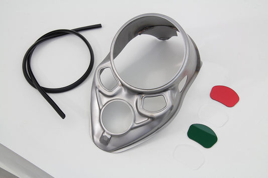 HARLEY Raw Skull Dash Panel with Red Lens fits 1937-1937 EL,   1937-1937 UL,   1937-1937 WL,