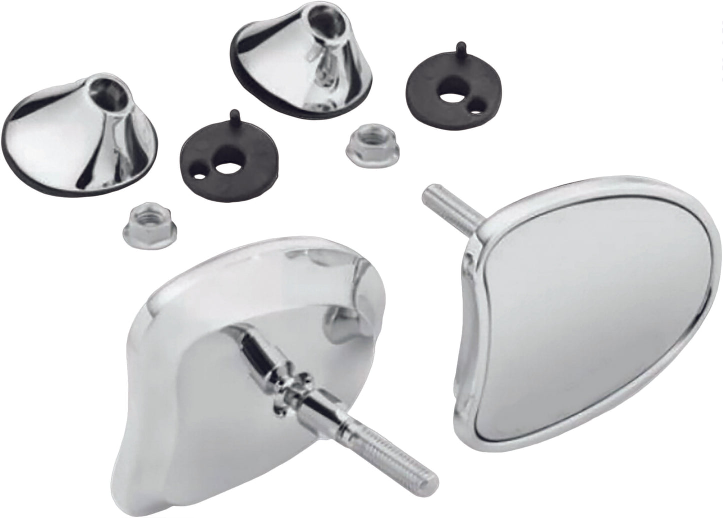 HARLEY HARDDRIVE TAPERED FAIRING MIRRORS CHROME  270332