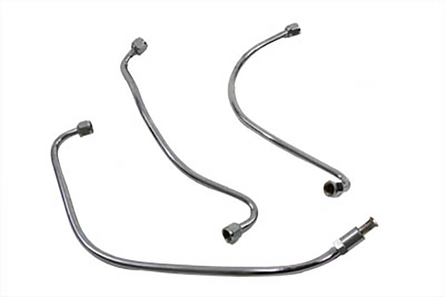 HARLEY Stahl-Ölleitungssatz 3-teilig Chrom Passend für 1949-1957 FL, 1949-1957 FLH,