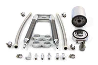 HARLEY Doppelrohr-Ölkühler-Kit, vertikale Ausführung, passend für 1986-1999 FXST, 1986-1999 FLST,