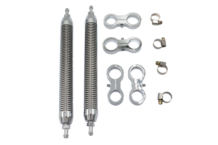 HARLEY Ölkühler Set Twin Style Billet Chrom Passend für 0- Custom, Anwendung für 1 Frontrahmenrohre"