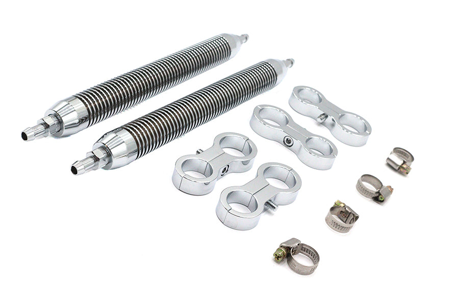 HARLEY Ölkühler Set Twin Style Billet Chrom Passend für 0- Custom, Anwendung für 1 Frontrahmenrohre"