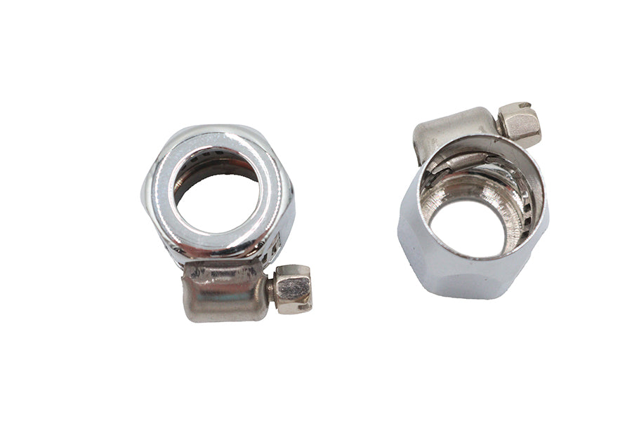 HARLEY Hex Chrome Econo Seal Schlauchend-Satz Passend 0-  Custom, Anwendung für 17mm Schlauch