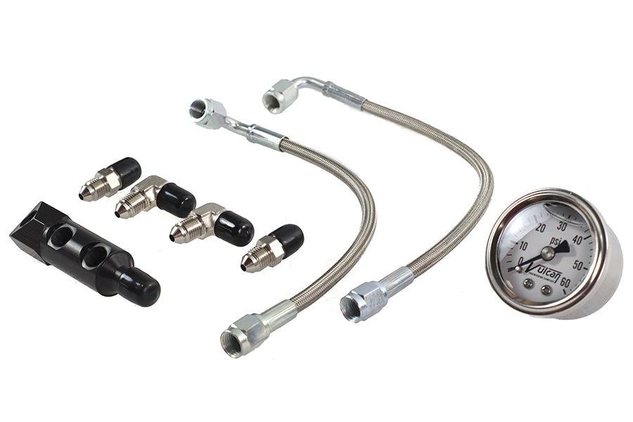 HARLEY Panhead Rockerbox-Ölleitung und Messgerät-Kit passend für 1963–1969 FL,