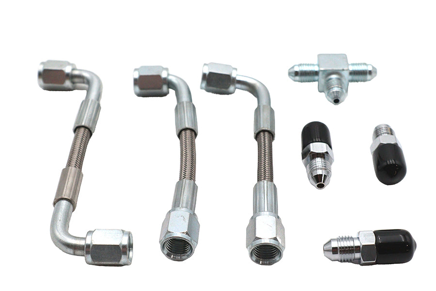 HARLEY Bastardo Overhead Valve Ölleitungssatz Edelstahl passend für 1963-1969 FL,