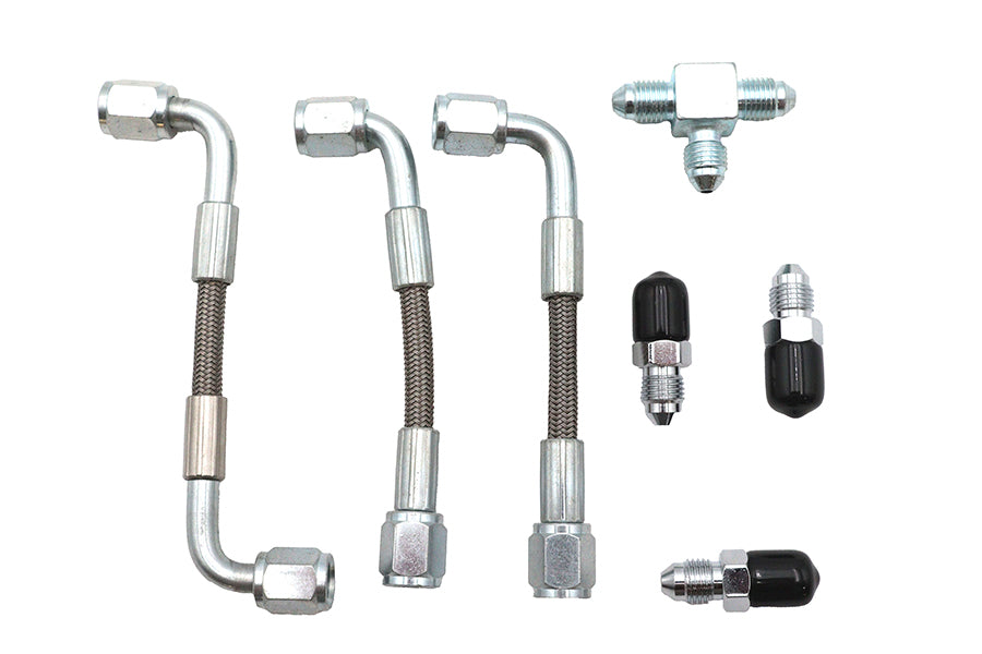 HARLEY Bastardo Overhead Valve Ölleitungssatz Edelstahl passend für 1963-1969 FL,