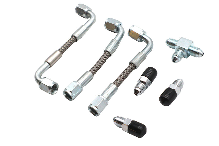 HARLEY Bastardo Overhead Valve Ölleitungssatz Edelstahl passend für 1963-1969 FL,