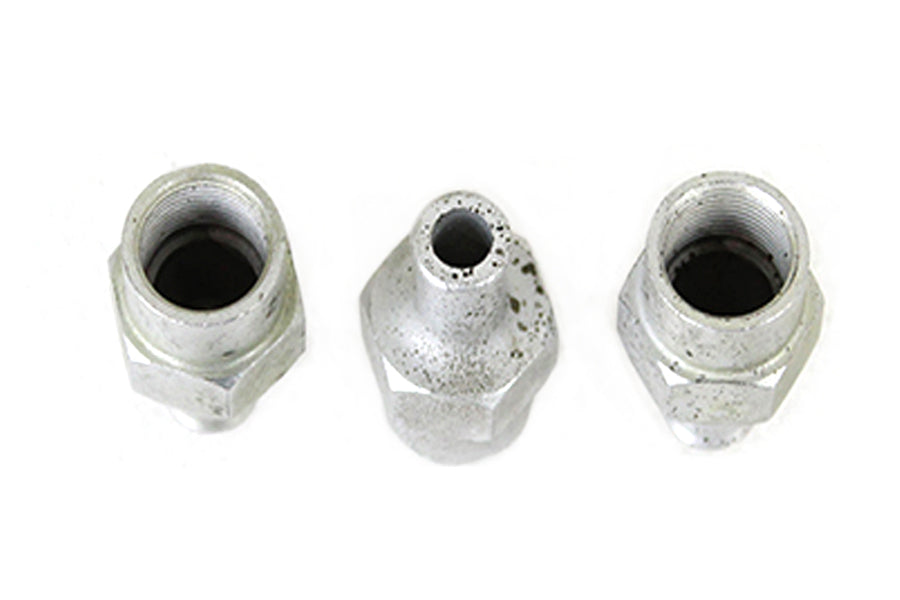 HARLEY WR Hex Barb Oil Line Fitting Set Zinc Plated fits 1941-1952 W,  1941-1964 G,  1941-1964 FL,