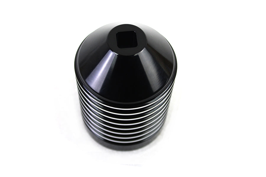 HARLEY Rippen-Ölfilter-Kit, schwarz eloxiert mit roh-Highlights, passend für 1984-2017 FXST, 1986-2017 FLST,