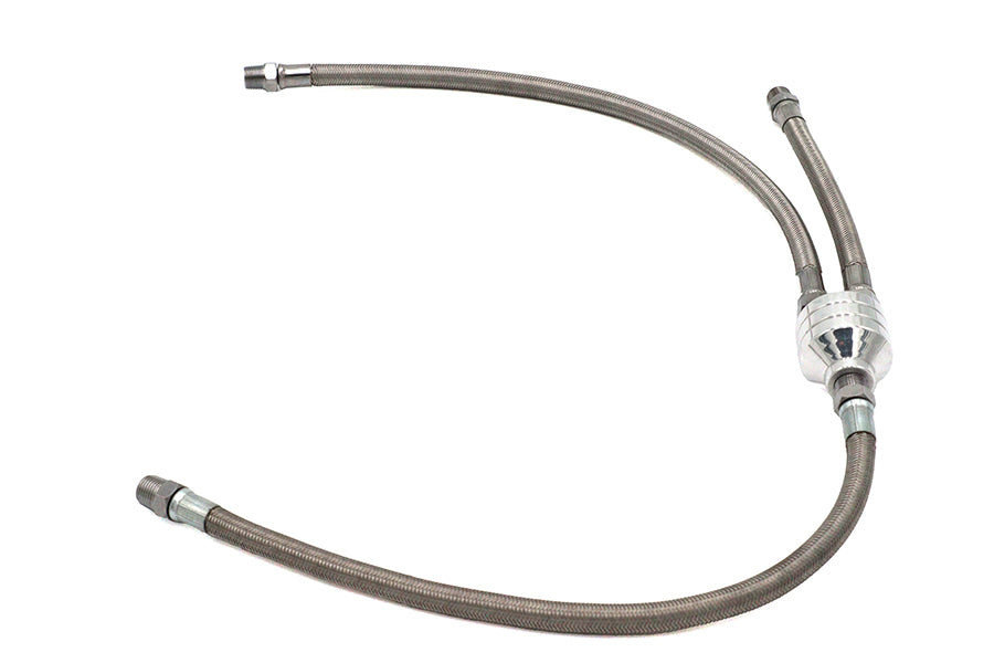 HARLEY Edelstahl OHO obere Ölleitung passend für 1966–1984 FL, 1973–1984 FX,