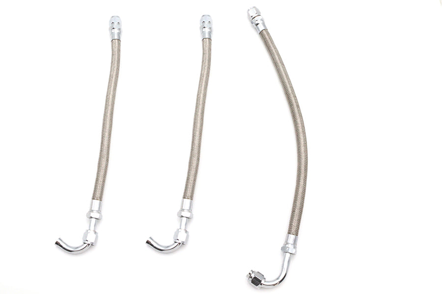 HARLEY Big Twin Ölleitungssatz 3-teilig Edelstahl Passend für 1941-1964 FL, 1936-1952 EL,
