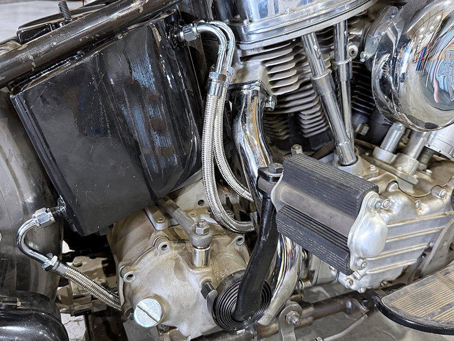 HARLEY Big Twin Ölleitungssatz 3-teilig Edelstahl Passend für 1941-1964 FL, 1936-1952 EL,