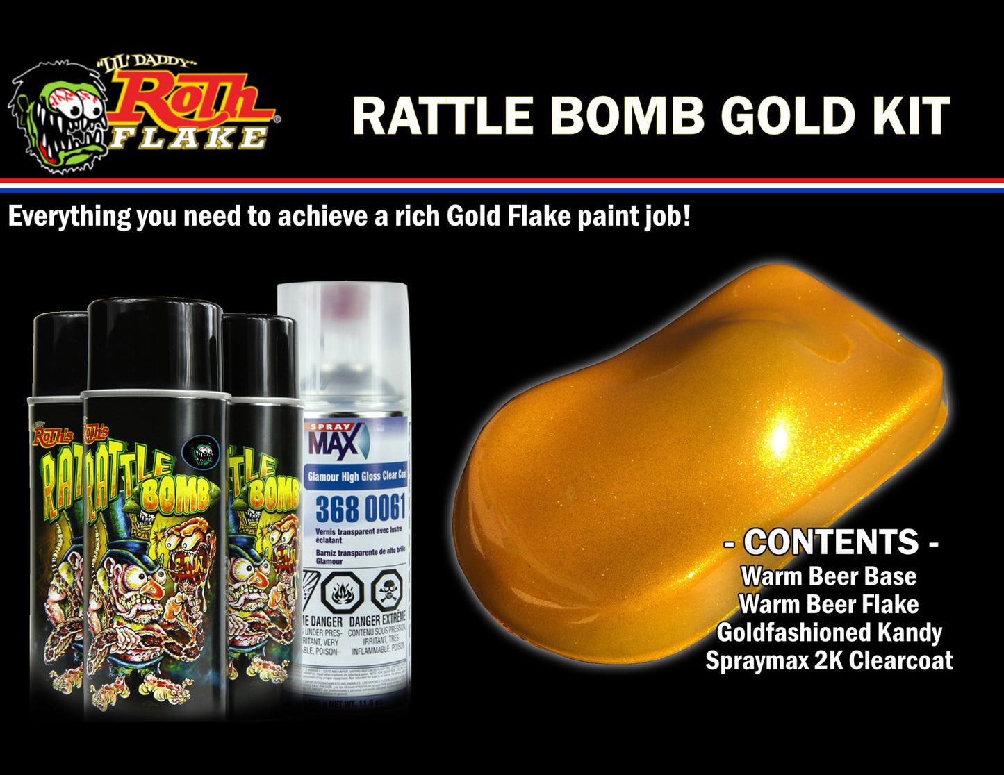 HARLEY Rattle Bomb Spray Kit Gold Passend für 0- Alle, Modelle