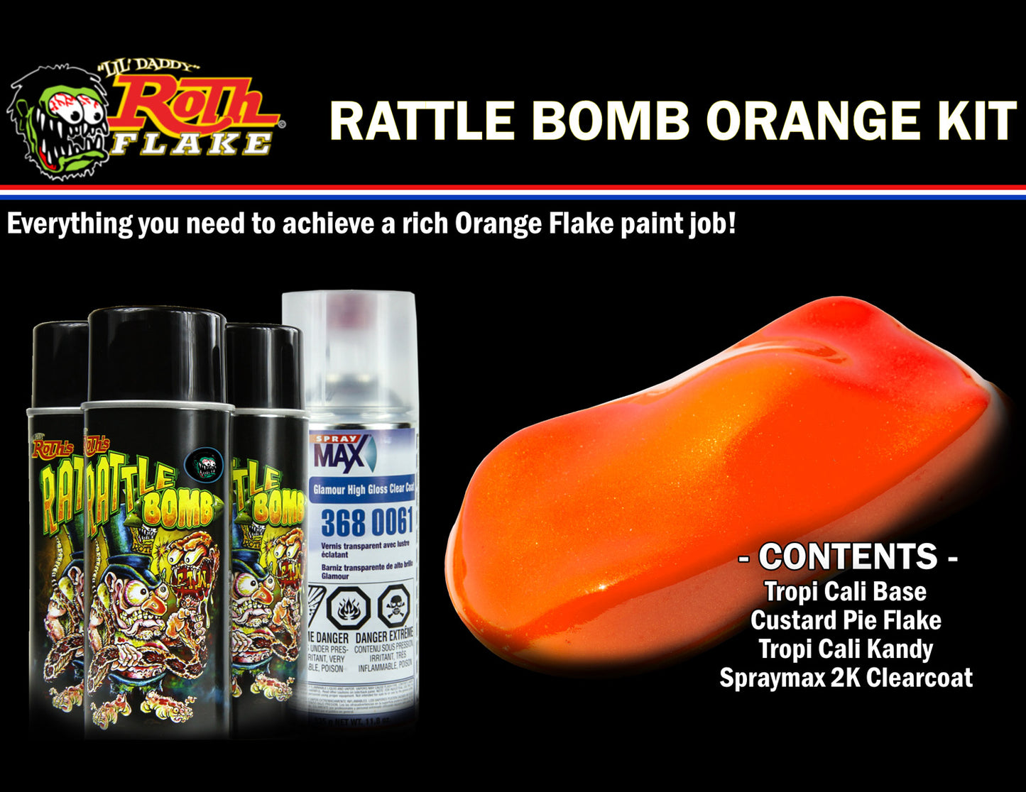 HARLEY Rattle Bomb Spray Kit Orange Passend für 0- Alle Modelle