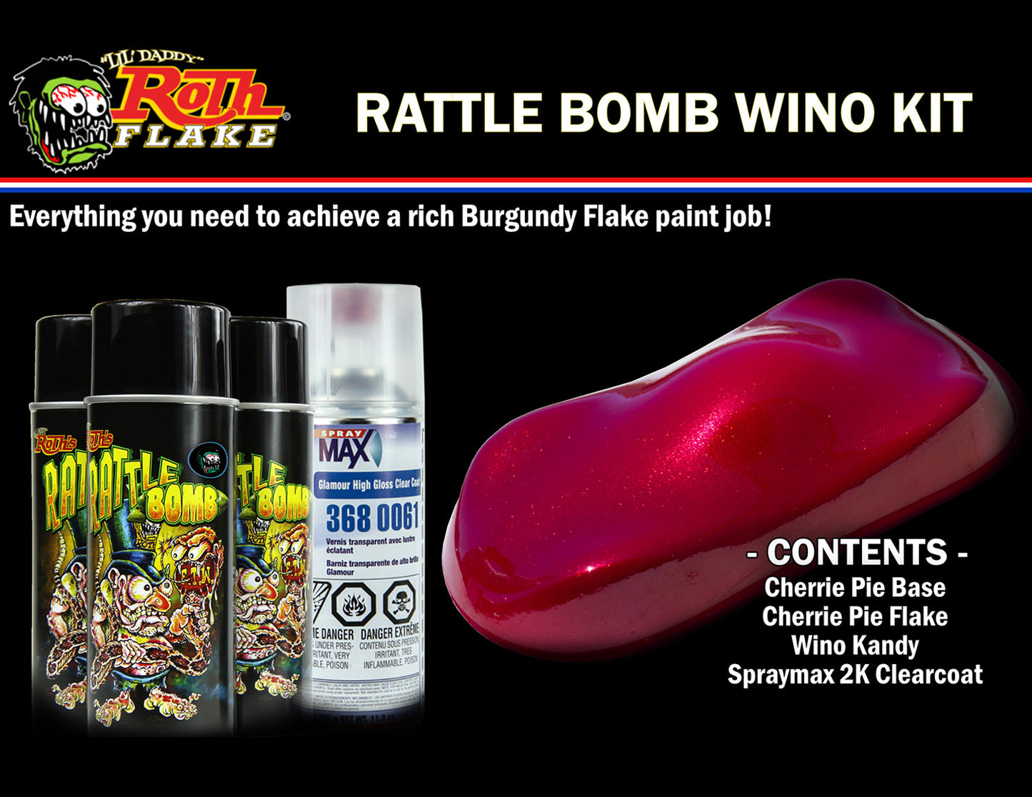HARLEY Rattle Bomb Spray Kit Burgund Passend 0-  Alle, Modelle