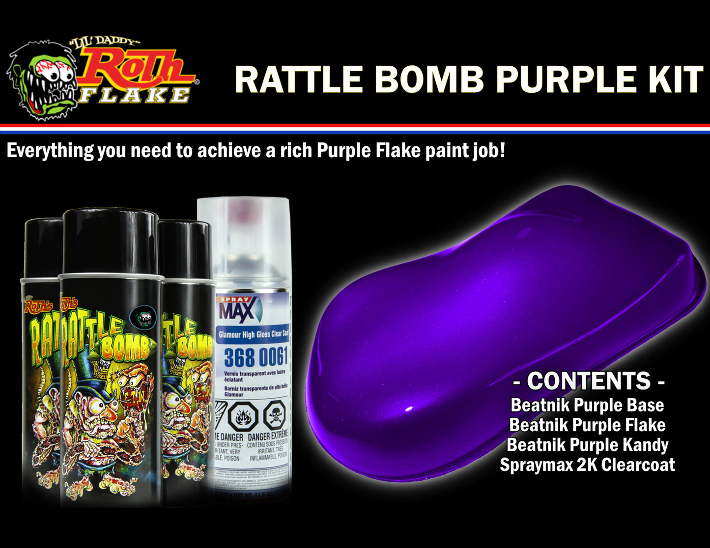 HARLEY Rattle Bomb Spray Kit Violett passend für alle 0-Modelle