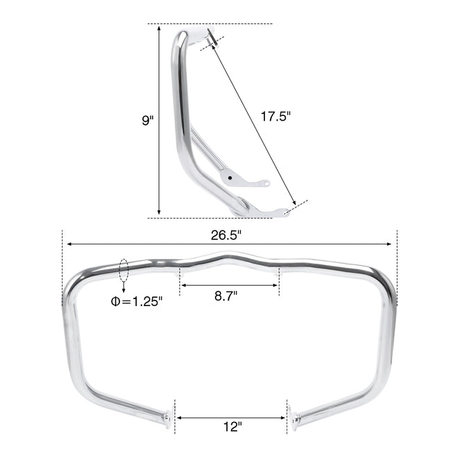 Custom Chrome HARLEY CHROME 1-1/4" HIGHWAY BAR FITS 21-UP RH1250S MODELS