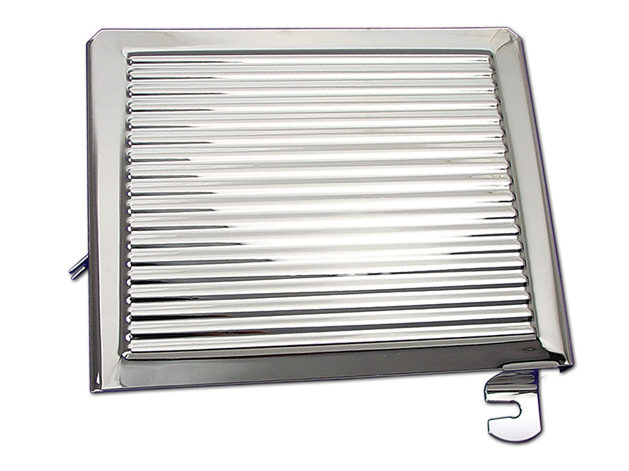 HARLEY Verchromte gerippte Batterie-Seitenabdeckung Passend für 1965-1969 FL, 1965-1969 FLH,