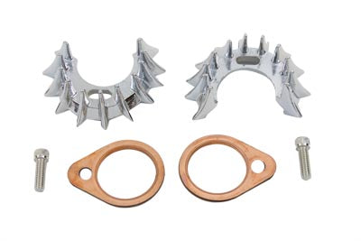 HARLEY Shark Teeth Exhaust Flange Kit fits 1966-1984 FL,   1971-1984 FX,