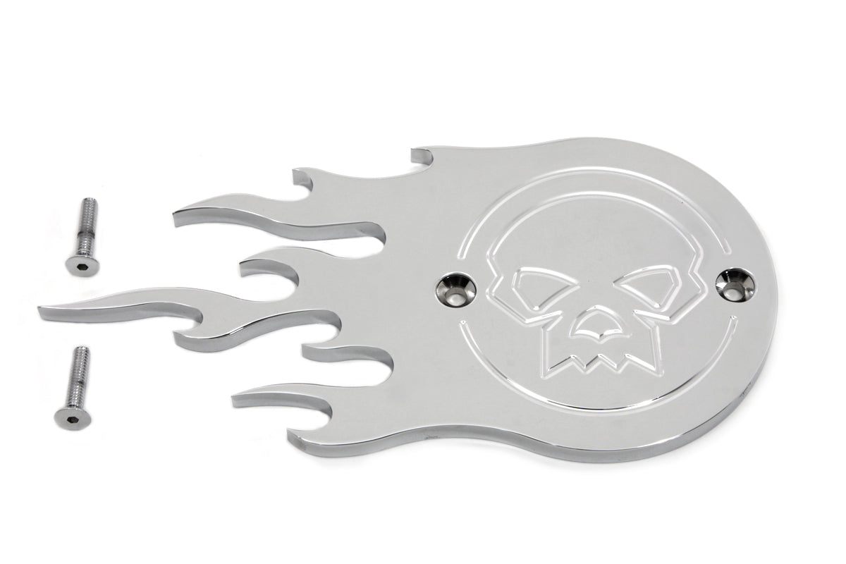 HARLEY Chrome Flame Zündungsdeckel Passt auf FL Modelle von 1970-1984, FX Modelle von 1971-1984, FXST Modelle von 1984-1998, FLS Modelle von 1986-1998