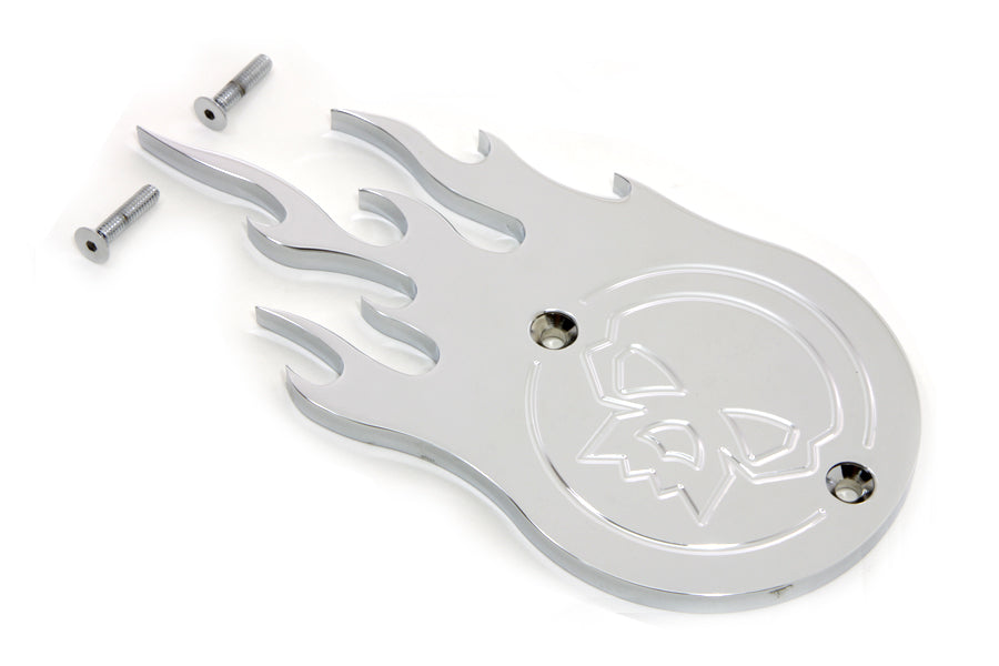 HARLEY Chrome Flame Zündungsdeckel Passt auf FL Modelle von 1970-1984, FX Modelle von 1971-1984, FXST Modelle von 1984-1998, FLS Modelle von 1986-1998