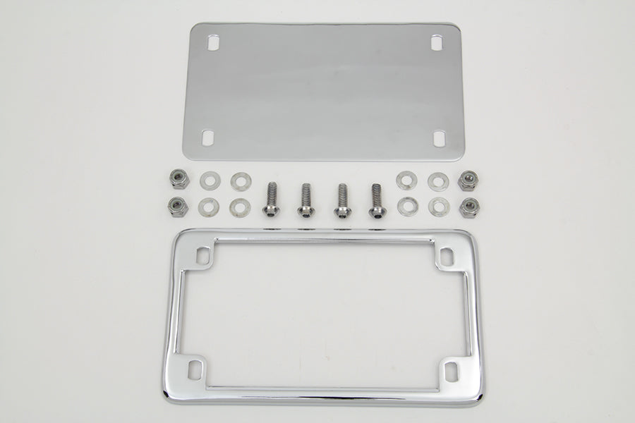 HARLEY Kennzeichenrahmen-Kit Chrom Passt 0- Custom, Anwendung für 10,16 x 17,78 cm Kennzeichen"