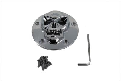 HARLEY Skull Face Ignition System Cover 5-Hole Chrome fits 1999-UP FXST,   1999-UP FLST,   1999-2017 FXD, \ 1999-UP FLT,