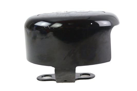 HARLEY Round Horn Cover Black with Chrome Flame fits 1991-UP XL,   1991-UP FLT,   1991-UP FLST,   1991-UP FXST,   1991-2017 FXD,   1991-1994 FXR,